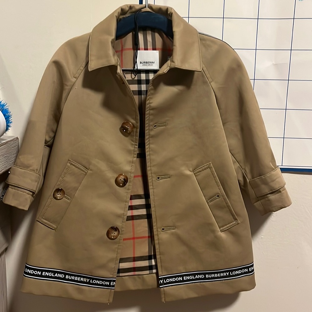 Burberry size 12 months 
Logo Tape Cotton Car Coat